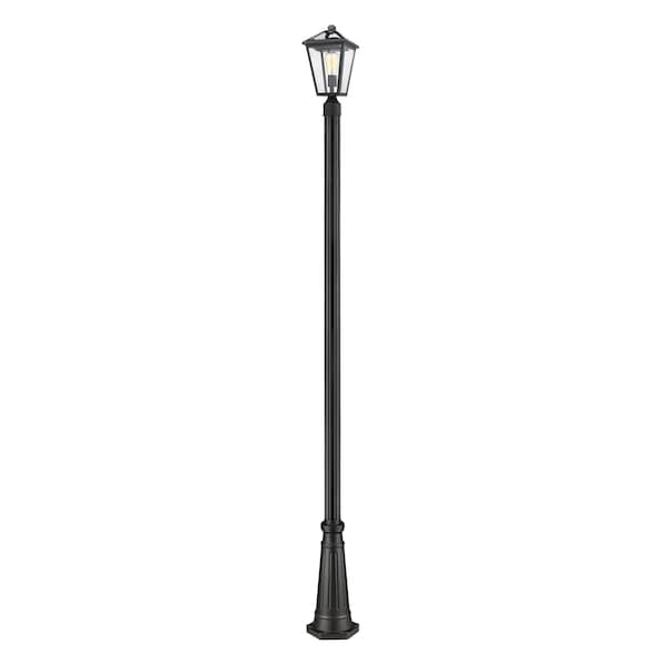 Z-Lite Talbot 1 Light Outdoor Post Mounted Fixture, Black & Clear Beveled 579PHMR-519P-BK - main